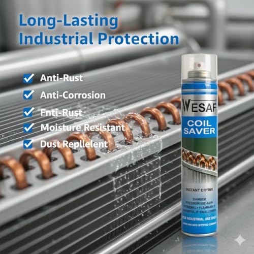 Image of Wesaf AC Coil Coating Spray 300g | Coil Saver Spray | Anti-Rust and Anti-Corrosion Protector for Condenser and Evaporator Coils, Fast Drying, Leak Proof (Transparent)