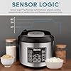 Aroma Housewares 20 Cup Cooked (10 cup uncooked) Digital Rice Cooker, Slow Cooker, Food Steamer, SS Exterior (ARC-150SB),Black