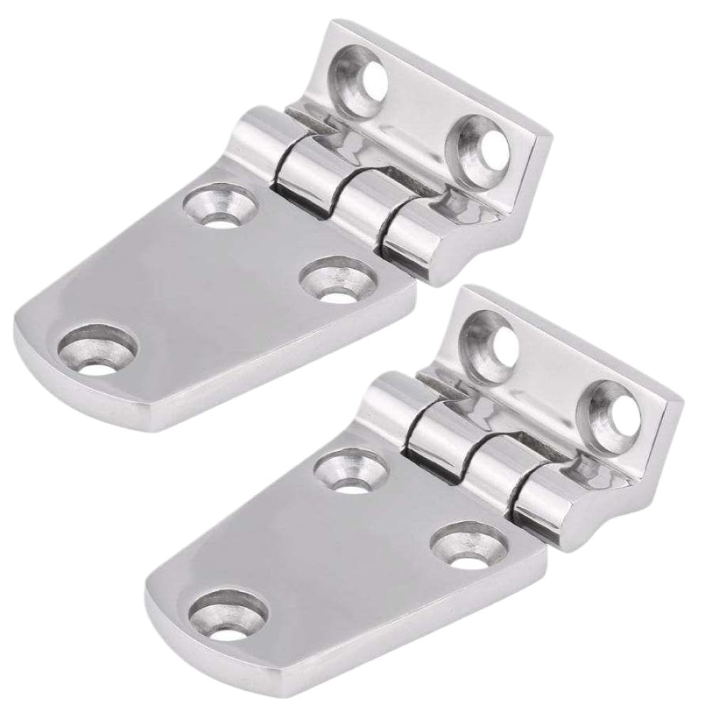 Uncpdrtca Onecolor 2Pcs 316 Stainless Steel Flush Door Compartment Folding Bending Hinge Casting 70X35mm Compatible With Boat Marine Hardware