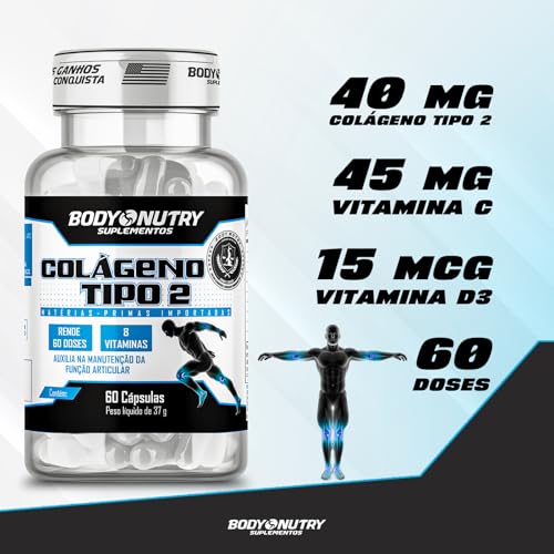 Colageno Tipo 2 Uc 2 + 8 Vitaminas Joelho E Articulação Collagen 40mg 60 Capsulas Rende 60 Doses Imp
