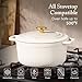 CAROTE 7QT Enameled Cast Iron Dutch Oven Pot with Lid, Heavy-Duty Dutch Ovens for Sourdough Bread Baking, Braising, Stews, Roasting, Healthy & Non-Toxic, Dual Handles, All Stovetop Compatible, Oven Safe up to 500° F, Cream White