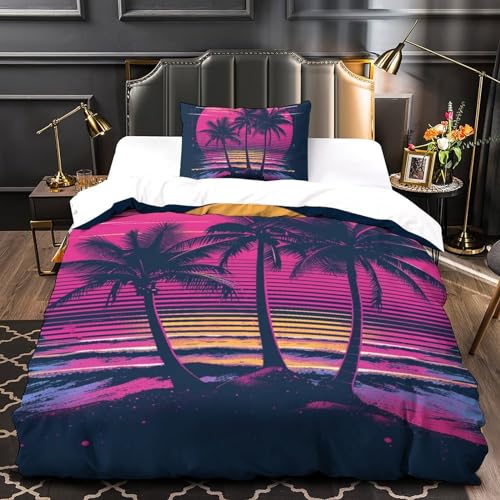 Parure de lit île coco 3D housse de couette microfibre 135x200cm - 4