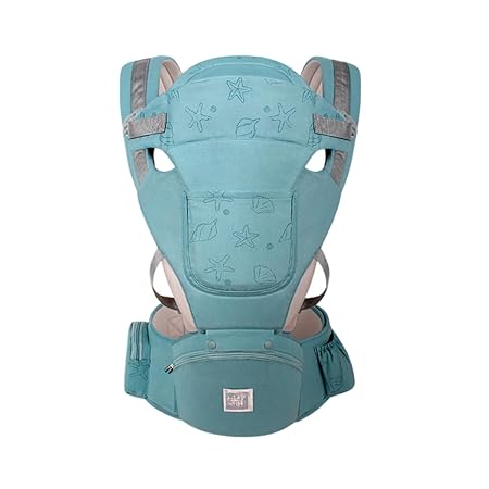 GUCHIGU Hip Seat Baby Carrier with 3 Carry Positions | Baby Carrier with Hip Seat for 6 to 36 Months | Adjustable New-Born to Toddler Carrier | Up to 15 Kgs (CRB3123B, Green-Grey)