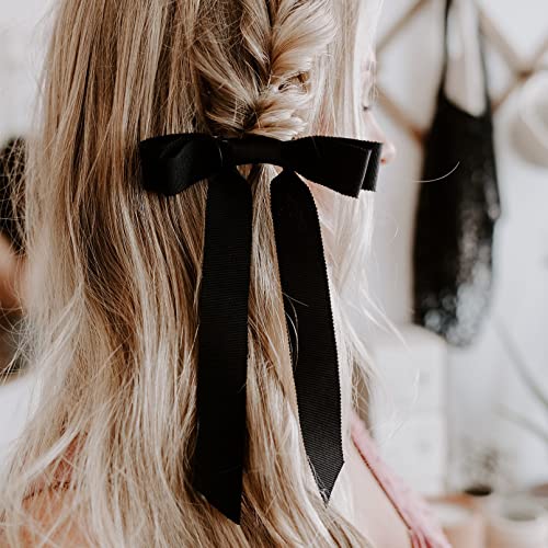 2Pcs Black Velvet Bows Girls Hair Clip Ribbon Accessories For Baby Toddlers Teens Kids #TOP4