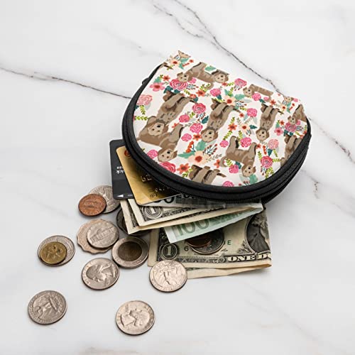 Monikar Cute Golden Doodle Pointer Dogs Lovers Rose Flower Floral Dog Animals 3D Printing Coin Purses Oxford Cloth Zipper Small Purse Pouch Change Wallet Card Holder Shell Wallets Holiday Gifts #TOP2