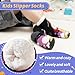 AMENLAN Kids Boys Fuzzy Slipper Socks Winter Soft Warm Thick Fleece Lined Plush Children Non Slip Home Socks (Black#01, 8-12 Years)