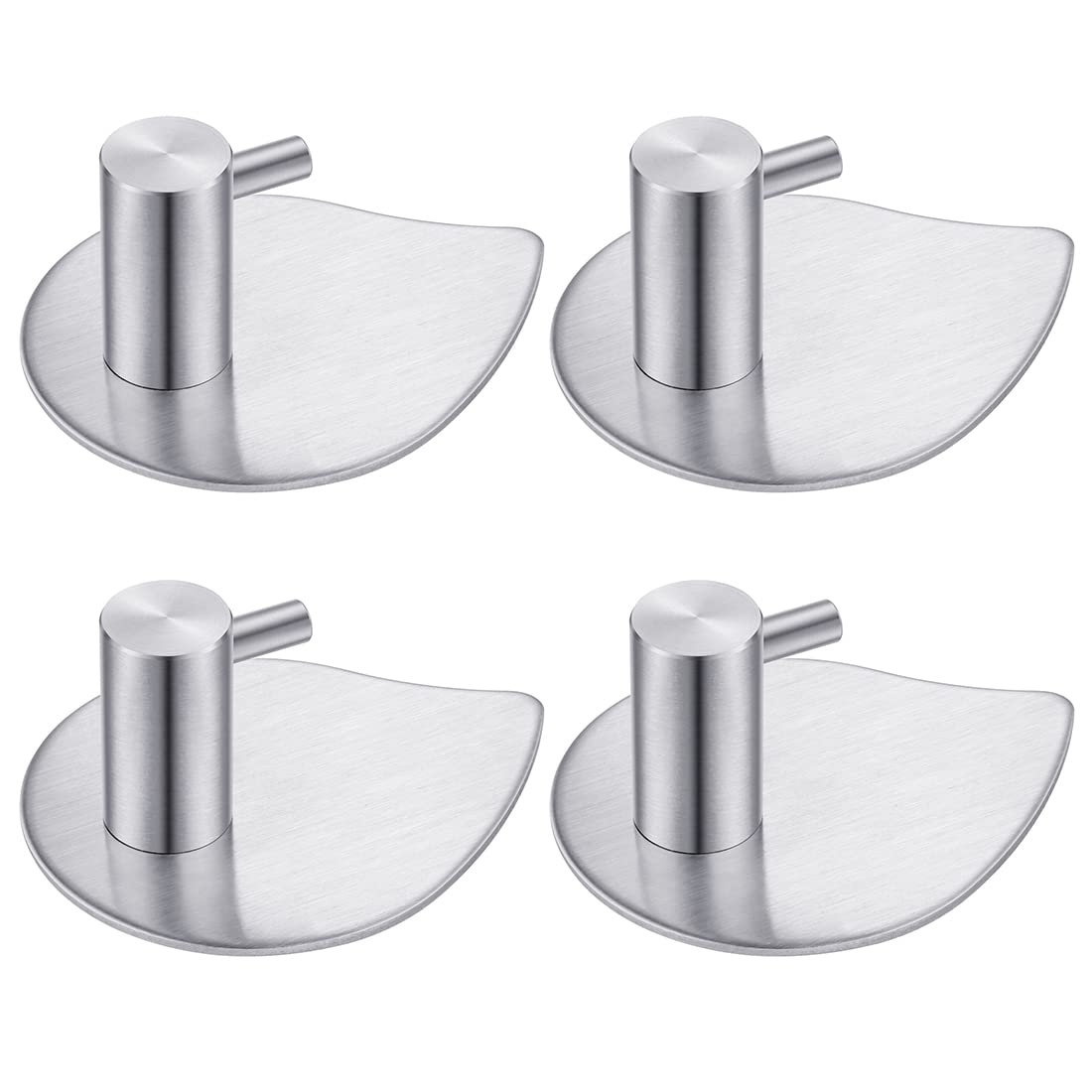 LYSLEDa4 Pack Waterproof Self Adhesive Stick on Hooks, Stainless Steel Rustproof Sticky Hooks for Kitchens, Bathrooms, Lavatories, Closets, Office(Waterdrop)