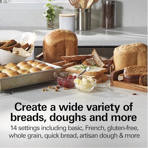 Hamilton Beach Digital Electric Bread Maker Machine Artisan and Gluten-Free, 2 lbs Capacity, 14 Settings, White and Stainless Steel (29987) by Hamilton Beach - Image 3
