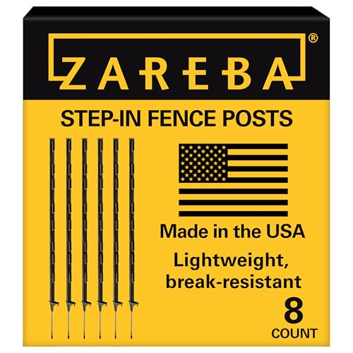 Zareba 4-Foot Step-in Electric Fence Posts - 8 Pack for