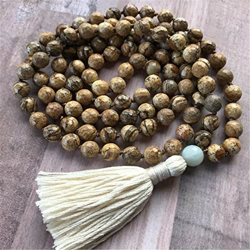 Collier de guérison 108 perles pierre pure 6mm pour apaiser le stress et l'anxiété chronique