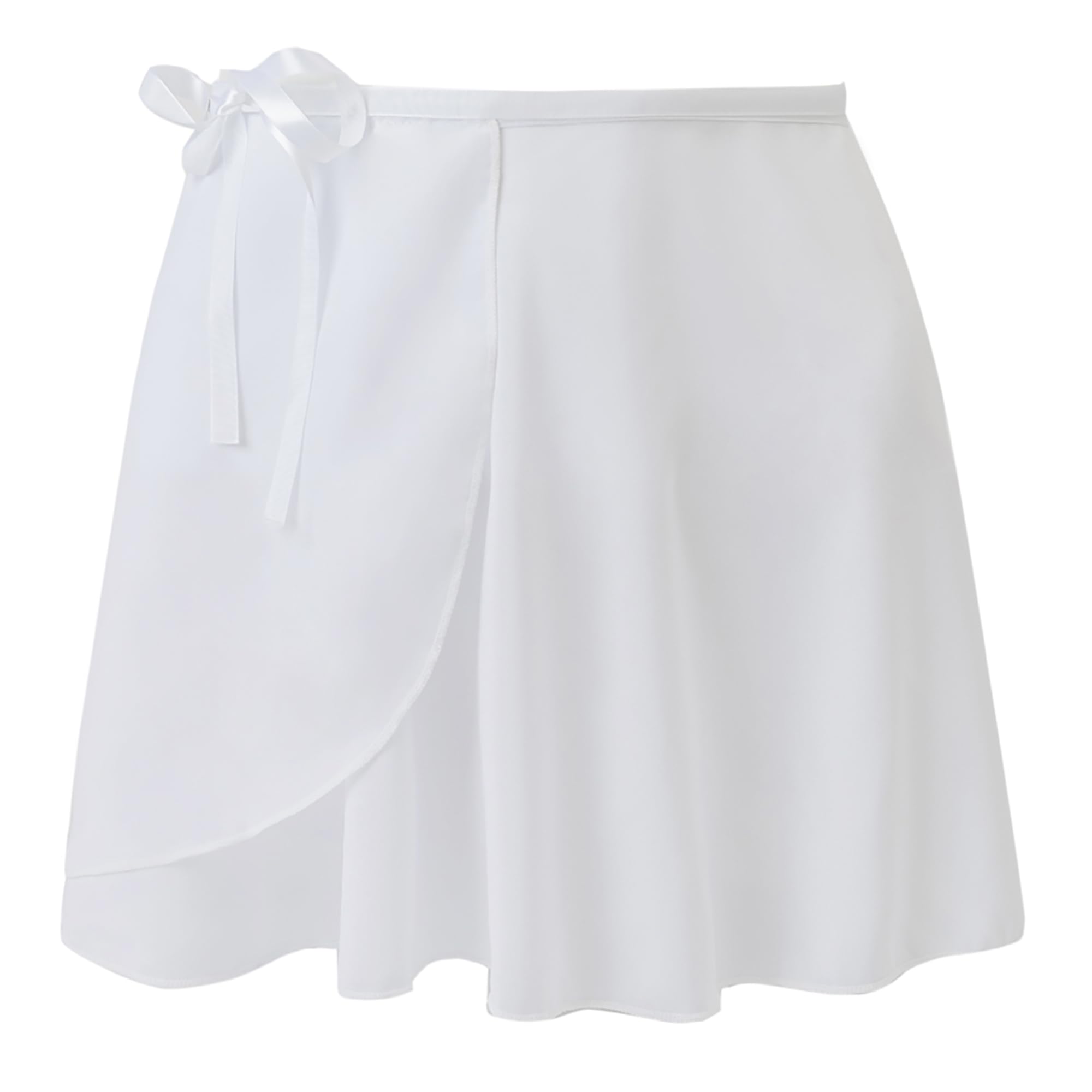 Tancefair Girls Ballet Skirts Dance Skirt Adjustable Ribbon Tie Ballet Wrap Skirt Gymnastics Dance Costume Chiffon Skirt for Girls White