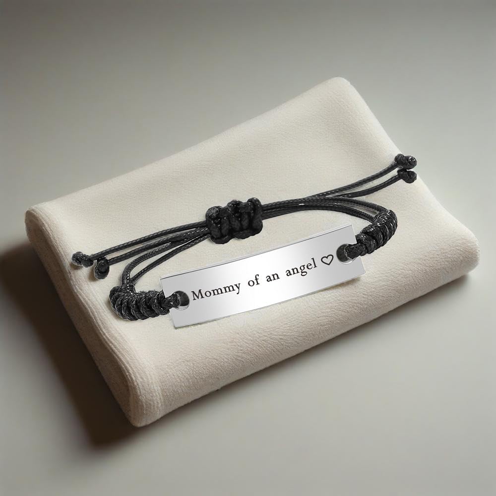 Kisseason Daddy Mommy of an Angel Engraved Bracelet Miscarriage Loss of Child Baby Memorial Bracelet Jewelry for Infant Loss - Image 3