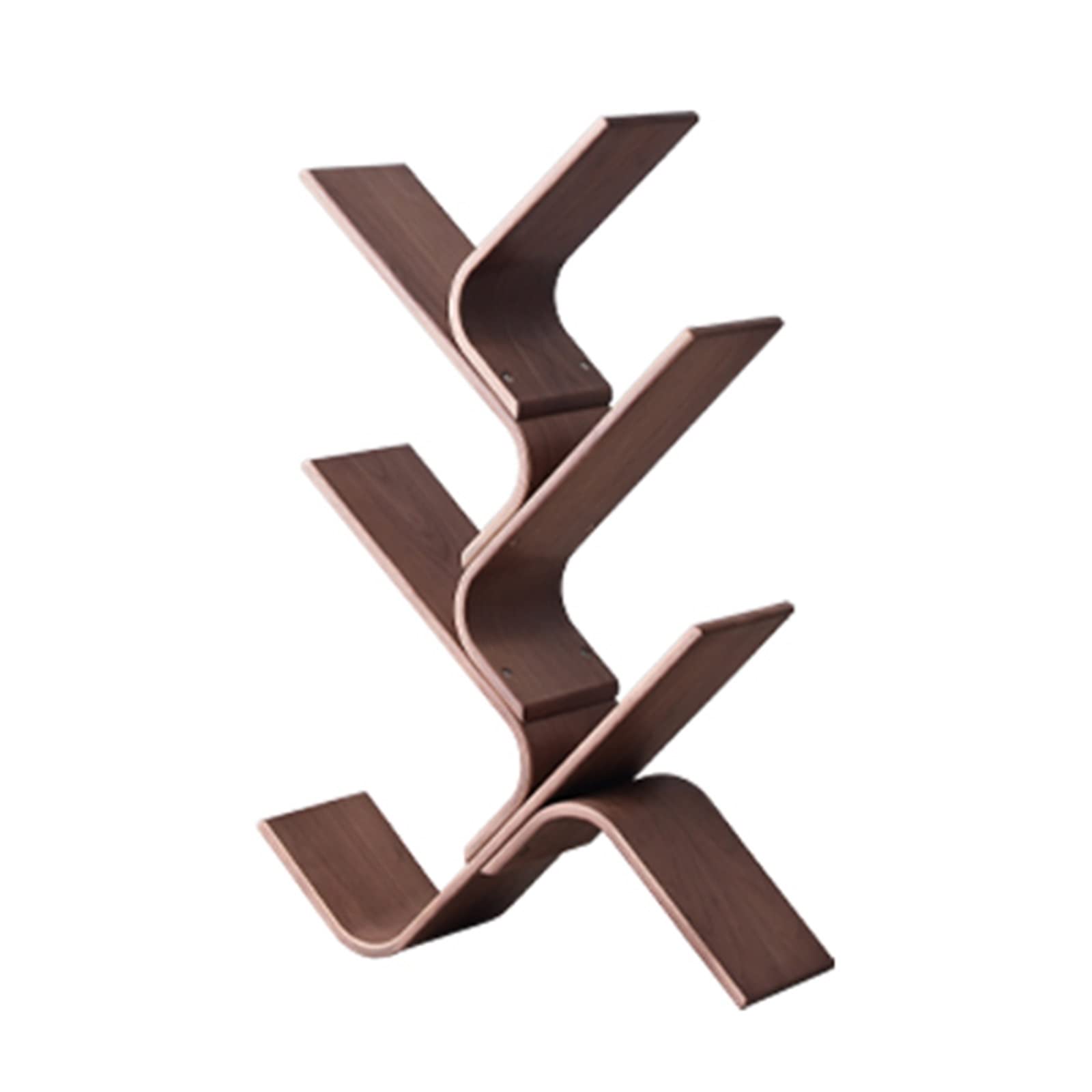 PAKMEZ Tree Shelf, Tree Shape Bookshelf Creative Tree Shape Bookshelf Shelf Free Standing Wooden Shelf Organizer for Living Room Bedroom Study Room (Color : Walnut Color, Size : 5 Floors)