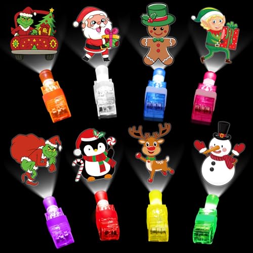 Vodoco Christmas Party Favors for Kids, 40 PCS Finger Lights Toys Light Up Gifts Party Favors for School Prizes Christmas Stocking Stuffers Holiday Treats Gifts Party Supplies
