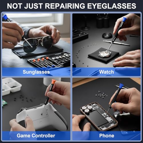 STREBITO Glasses Repair Kit, All-in-One Eyeglass Repair Kit with 16 Sizes of Screws, 12 Pairs of Nose Pads & Tweezer, Precision Screwdriver Set for Glasses, Sunglasses, Watches & Small Electronics by STREBITO - Image 9