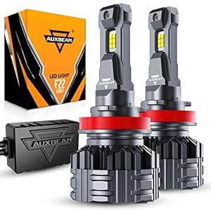 Auxbeam 2024 F22 Series H11 Light Bulbs, 24000LM 700% Brighter Fog Light 110W Bulbs, 6500K Cool White H9/H8 Bulb Kit with 5-Layer Cooling System, Canbus Ready