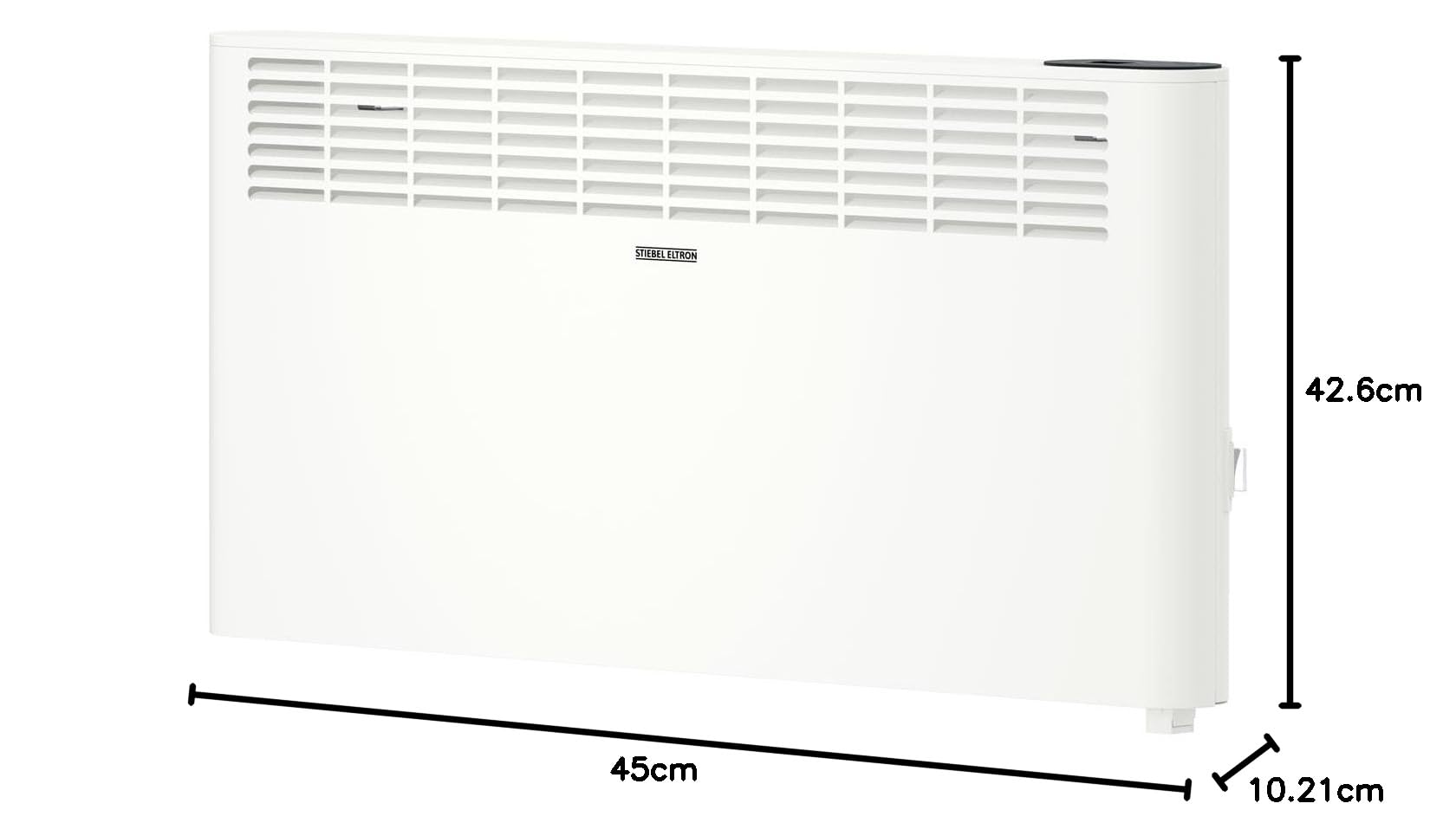STIEBEL ELTRON Nagrzewnica panelowa CNS 1000 Plus LCD (UK), 1 kW, na ok. 12 m2, certyfikat TÜV, wyświetlacz LC, timer tygodniowy, energooszczędna nagrzewnica elektryczna, biała, zgodna z Lot 20,