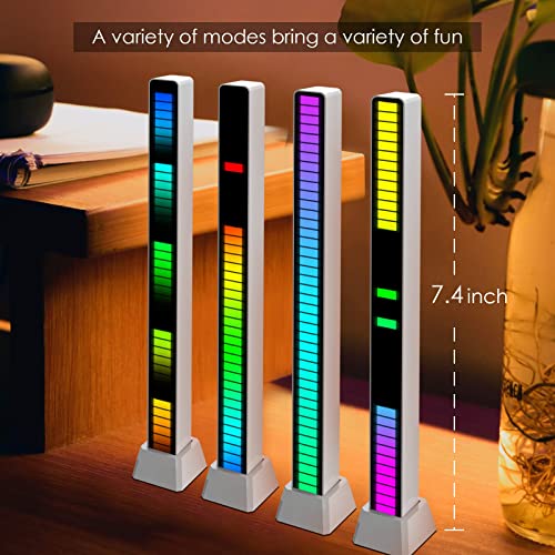 Soulpunk Rgb Rechargeable Sound Control Light, Voice-Activated Pickup Music Rhythm Lights, Creative Colorful Led Ambient Light, With 15 Modes Music Sync 32-Bit Audio Spectrum For Car, Gaming（4 Packs） #TOP4