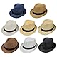 JOYKK Kinder Strohhut Sommer Strand Jazz Panama Trilby Fedora Hut Gangster Mütze Im Freien Atmungsaktive Hüte Mädchen Jungen Sonnenhut - H # Navy