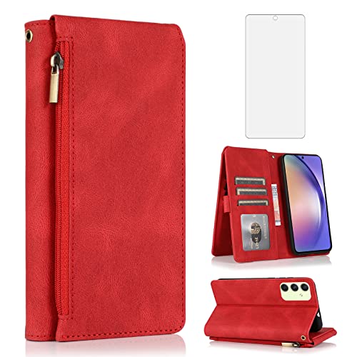 Coque Samsung Galaxy A54 5G Asuwish XKLLPT Rouge en silicone antichoc