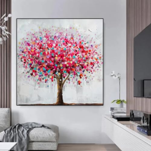 Toile abstraite paysage arbre rouge pour une décoration d'intérieur inspirante