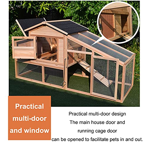 outdoor product Großer Holzkaninchenkäfig Hühnerstall Aus Holz, Doppellagiger Hinterhof-Geflügelkäfig Entenhaus Mit… – Bild 5