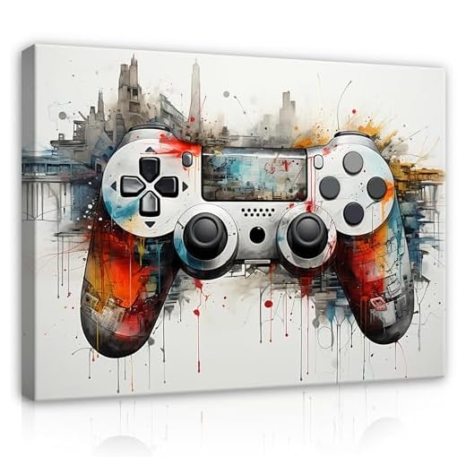 WallArena - Cuadros en lienzo - Juego de habitaciones infantiles juveniles - 100 x 75 cm cuadros en lienzo - Cuadro en lienzo - Mural XXL grande para salón, dormitorio, salón, moderno