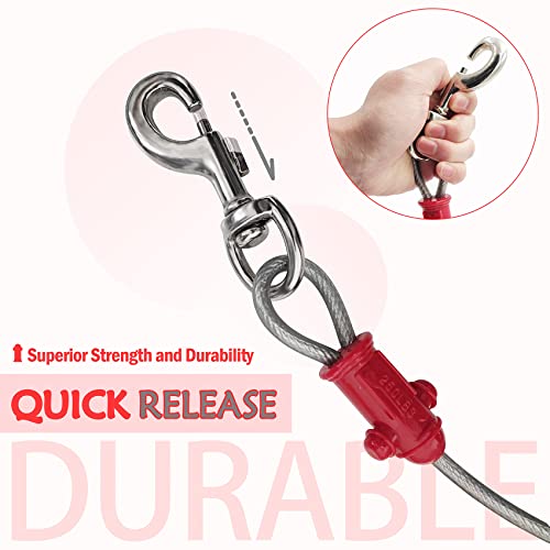 Petest Reflective Tie Out Cable With Crimp Cover For Super Dogs Up To 250 Pounds, 40 Feet #TOP3