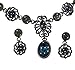 Produktbild Hanessa Damen-Schmuck Halskette Ohrringe Antik Silber Versilbert Blaue Kristall-Steine Geschenk zum Valentinstag für die Frau/Freundin