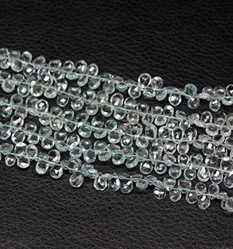 Aigue-marine perles facettées de qualité gemme en forme de poire drop pour haute joaillerie