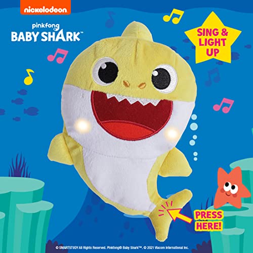 Image of Pinkfong Baby Shark Plush Sing and Light up Plush Toy 12 Inch for The Kids of 1 Year and Above, White, (BS60006)
