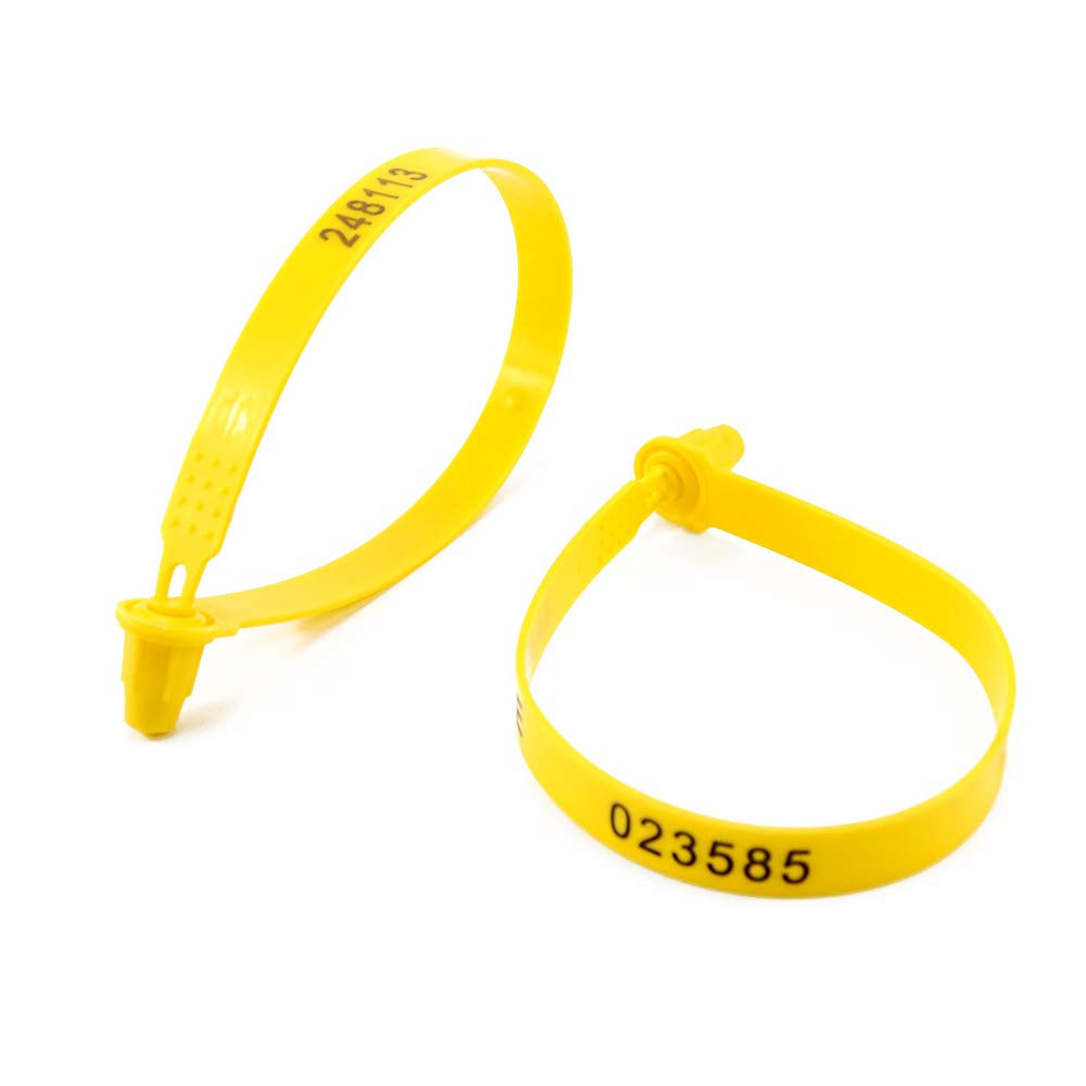 Leadseals(R) 100 Yellow Plastic Truck Trailer Seals Tite-Lock Tractor Door Seal Tamper Evident Security Tags Numbered Safty Disposable Locks for Trailer Logistics Shipping Transport - Image 5