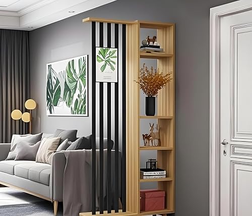 Image of MKH KRAFTS Hand Carved Wooden Room Divider & Partition Panel Decorative Room Separator Open Divider for Living Room Kitchen Office (Iron-RODES)