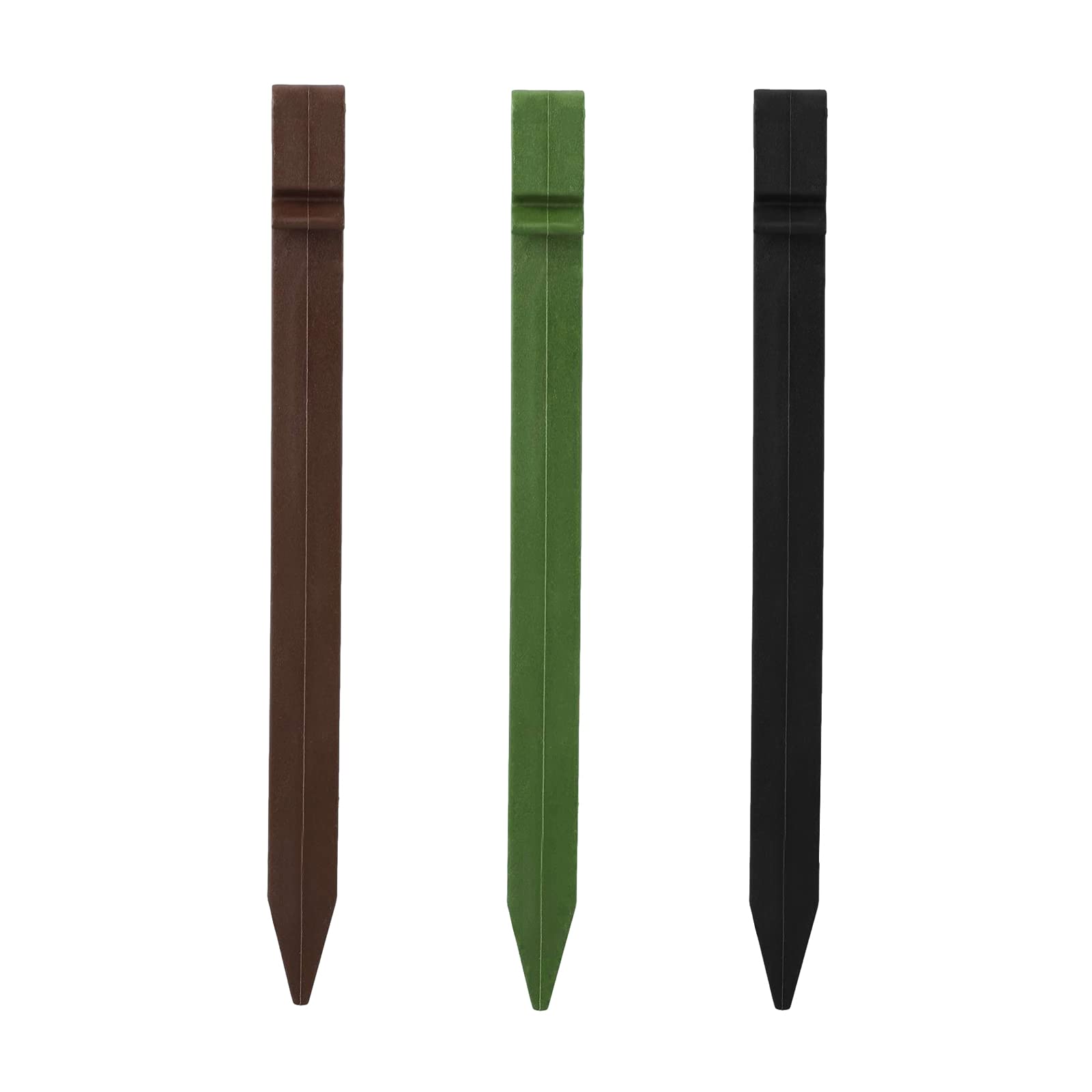 Lot de 50 piquets d'ancrage de bordure de jardin en plastique pour support de plantes - 25,4 cm - Noir - 24 cm