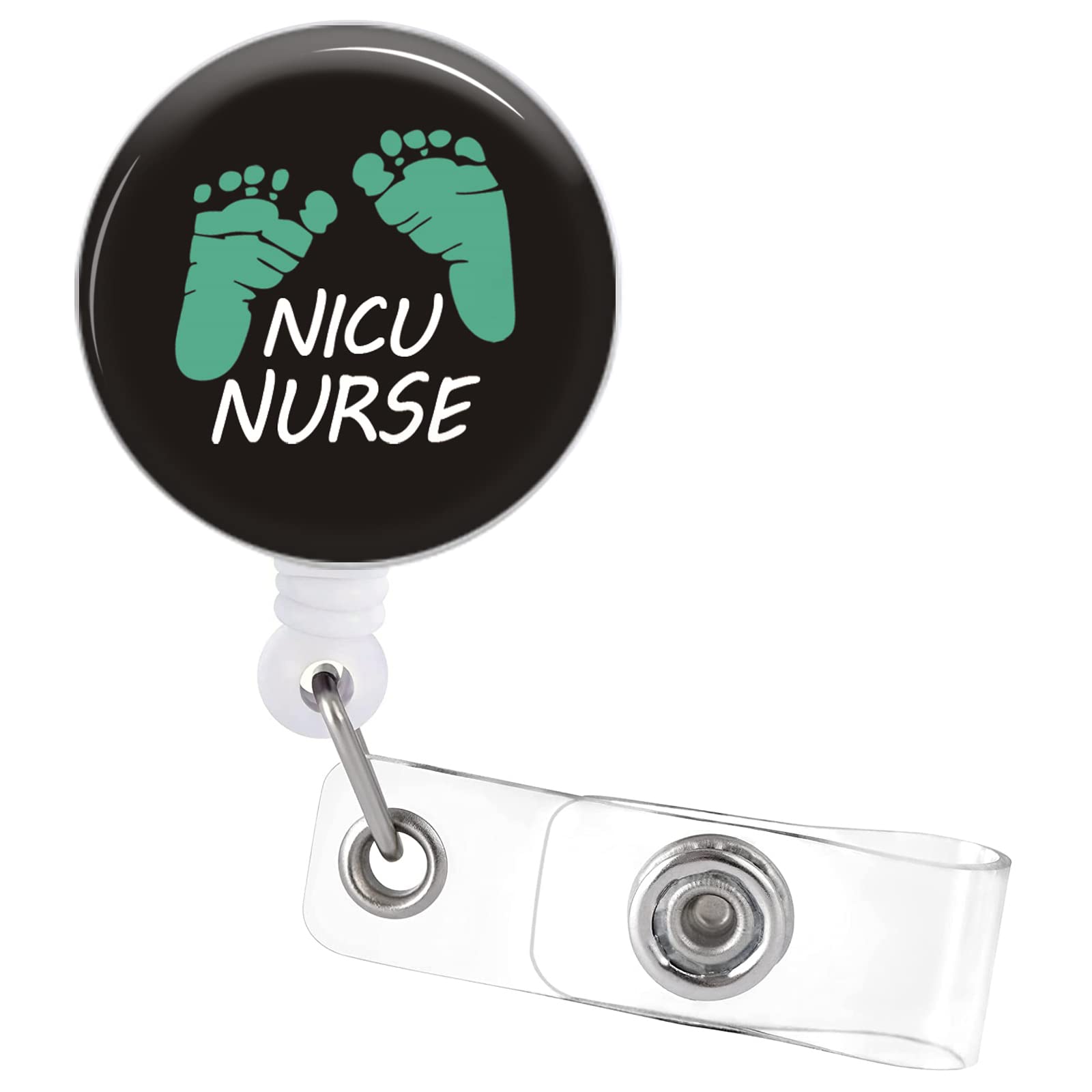 Badge Reels Retractable with Alligator Clip Cute Funny Baby Feet NICU Nurse Badge Holder for NICU OB L&D Labor and Delivery OBGYN Doctor Medical WorkOffice