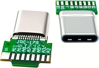 Cablecc 2個/ロット OEM DIY はんだ付けタイプ USB-C USB 3.1 タイプC オス & メス プラグ ソケット コネクタ PCB付き