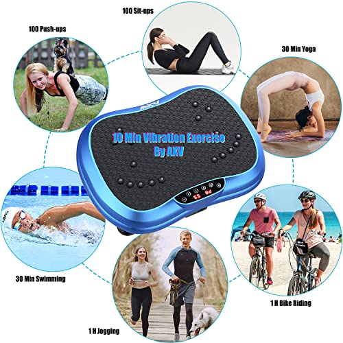 AXV Vibration Plate Exercise Machine Whole Body Workout Portable Mini Vibrate Fitness Platform Lymphatic Drainage Machine for Weight Loss Shaping Toning Wellness Home Gyms Workout - Thumbnail 3