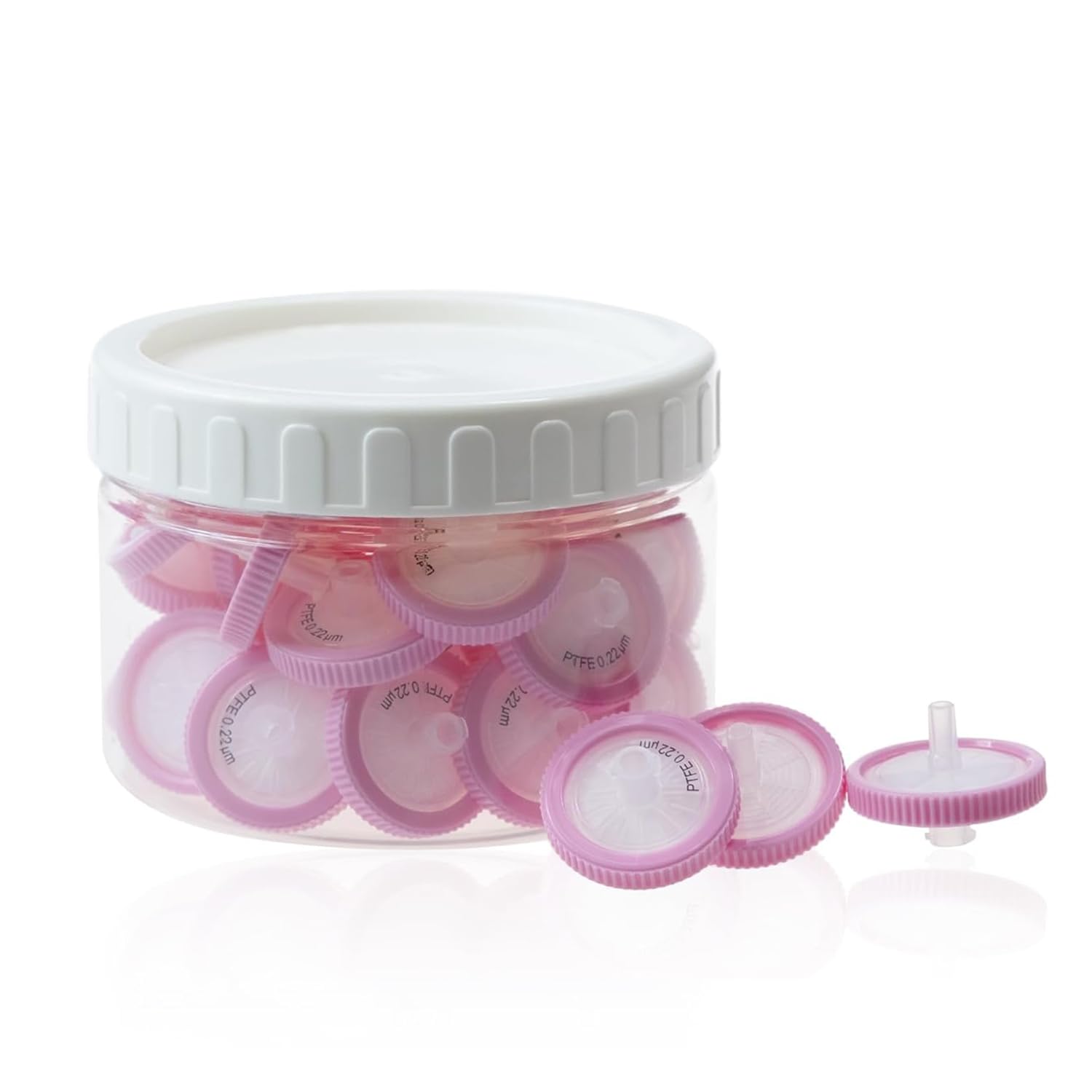 PEKYBIO 30 Pack PTFE Syringe Filters, Lab Filters Hydrophilic 0.45um Pore Size, 25mm Diameter Filtration