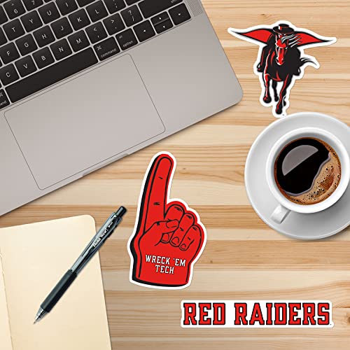 Image of Texas Tech University 9ct Vinyl Sticker Pack - Large Waterproof Red Raiders, Double T, Raider Red & Pennant Decals for Laptops, Water Bottles, Tablets, Scrapbooks, Vehicles & More
