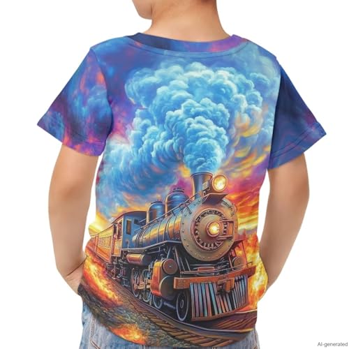 Image of WELLFLYHOM Kids Tshirts Girls Boys Short Sleeve Crewneck Tees Shirts Casual Sport Pullover Tops Size 3-16 Years