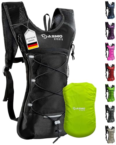 SASMO® Laufrucksack 6L (Schwarz) mit Thermofach | Lauf Rucksack -...