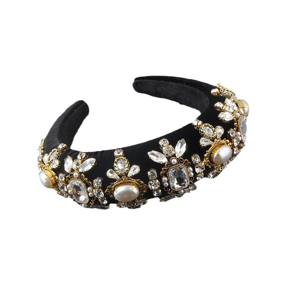Cerchietto per capelli da donna con strass colorati a tesa larga accessori 3
