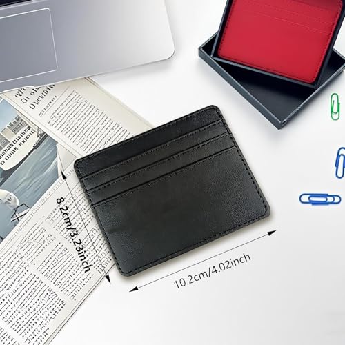 Minimalist Slim Minimalist Pocket Leather Wallet Credit Card Holder Stylish Wallets Black3
