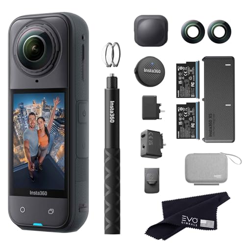 Image of Insta360 X5 Pro Bundle-8K Waterproof 360 Action Camera|Bundle Includes Selfie Stick, 2 Batteries,Charger, Lens Guards, Lens Cap, Case, Mic Air, Mic Adapter, Quick Reader, Lens Kits, USB Cover