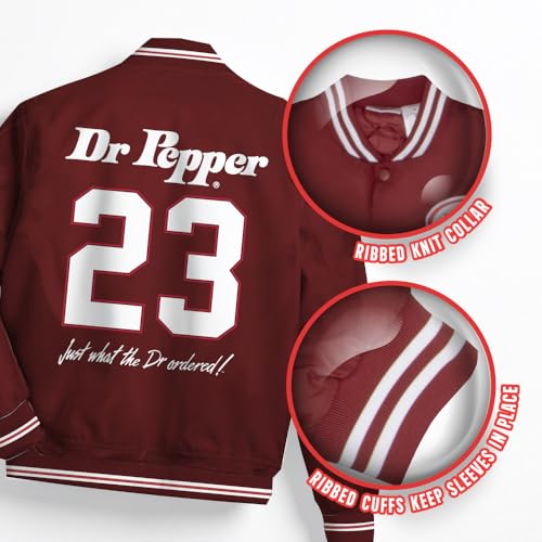 Isaac Morris Limited Dr. Pepper Logo Women's Bomber Jacket - Zip-Up Lightweight Varsity Style Jacket for Juniors3