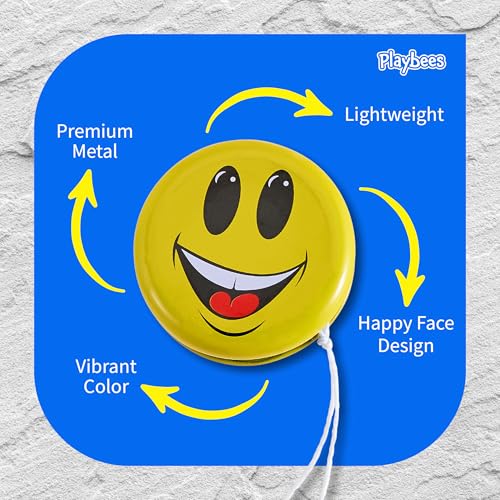 image for Playbees Bulk Yoyo Party Favors for Kids 5-6 & 8-12 - 24 Pack Metal Sm