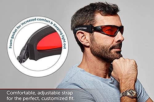 Image of Sleep Savior Deluxe Red Lens Night Glasses - Blue & Green Light Blocking Glasses for Better Sleep /Increase /Eliminate Eye Strain /