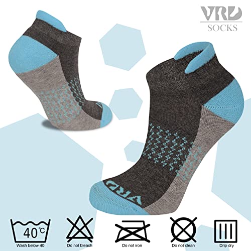 Image of VRD Womens Ankle Socks, Bamboo Rayon 6-Pairs Athletic Running Low Cut Socks With Tab