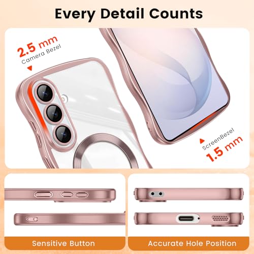 Coque Samsung S26 fine antichoc compatible MagSafe transparente rose pour mobile