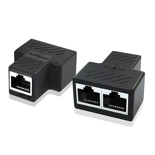 ZDQCB Ethernet Splitter Adapter 1 to 2 Port 2 Pack
